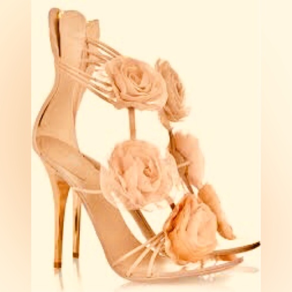 Giuseppe Zanotti Cream Floral Heels